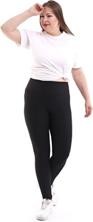 Kadın Spor Tayt Sıkılaştırıcı Korse Büyük Beden Siyah Renk Örme Kumaş ile Rahat Kullanım görsel 4