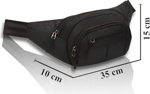 Aesco Av A Dos Siyah Unisex Suya Dayanıklı Çapraz Askılı Omuz Bel Çanta Günlük Yürüyüş Koşu Outdoor Çanta görsel 4