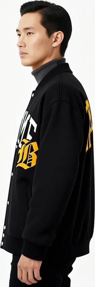 NewLaker Unisex Oversize Black Homme Bomber Kolej Ceket