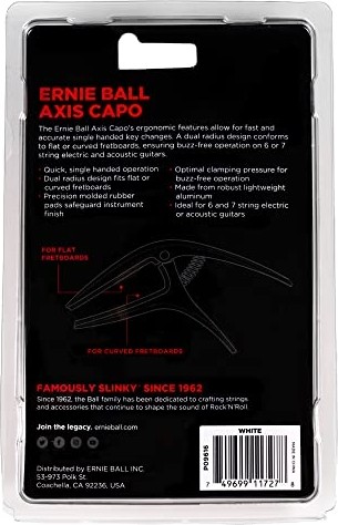 Aesco Ernie Ball Axis Dual Radius Capo, Beyaz (P09616) görsel 3