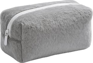 1001 Peluş Yumuşacık Makyaj Çantası - Kozmetik Organizeri (Gri) görsel 2