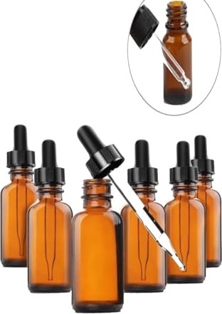 Kazan Hobi Damlalıklı Amber Şişe, 30 ml x 6 Adet