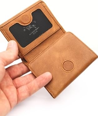 1001 Hakiki Deri Erkek Cüzdan ve Kartlık - Mıknatıslı Kapanma, Crazy Deri Minimalist Tasarım, 6 Kar görsel 3