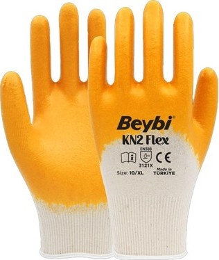 TeknoKapsül 10 Beden Nitril Iş Eldiveni 12 Adet Sarı Renk Seçeneği görsel 4