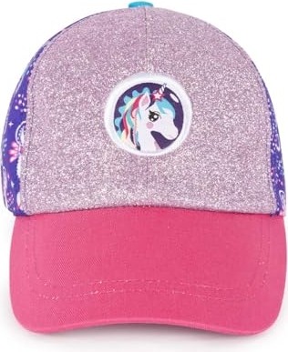 1001 Milk&moo Ayris 7-10 Yaş Kız Çocuk Şapkası, Unicorn Temalı, Simli Pembe ve Mor Renkli, Ayarl görsel 2
