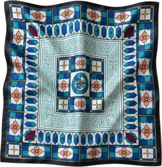 1001 Motif Desen Saks-Mint Soft Bandana Fular 50X50 cm görsel 4