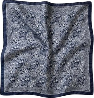 1001 Motif Desen Gece Mavisi Soft Bandana Fular 50X50 cm görsel 5