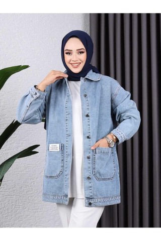 Harman Butik Kadın Cepli Düğmeli Kot Ceket Siyah Normal Yaka Dokuma Kumaş Günlük Kullanıma Uygun