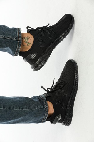 Letoon Unisex Spor Ayakkabı Düz Taban ile Rahat Kullanım Füme - Siyah Bağcıklı Tasarım