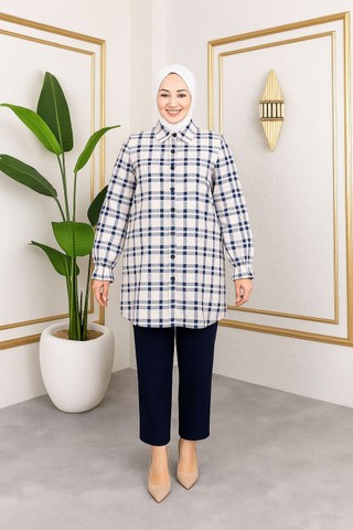 Sd Butik Ekose Tesettür Gömlek