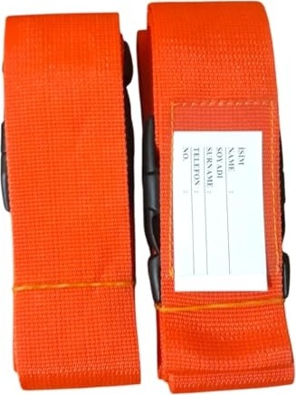 1001 Valiz Kemeri,bavul Kemeri 2 Adet + 1 Adet Şeffaf Pasaport Kılıfı (Turuncu) görsel 2