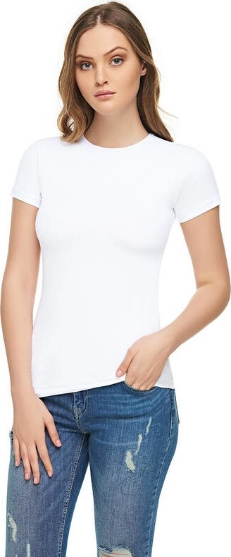 Tutku Elit Kadınlar İçin Beyaz Elastan Yarım Kol T-Shirt Rahat Kesim ve Nefes Alabilir Özellikler