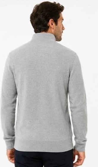 Lacoste Fermuar Yaka Gri DAR KESİM Uzun Kol görsel 3
