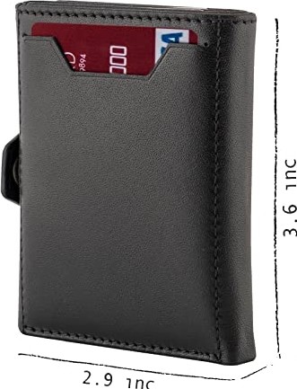 1001 Verona Unisex Rfıd Trifold Deri Cüzdan Ön Cep, Siyah, Küçük, Kartlıklı görsel 3