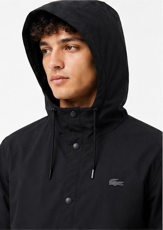 Lacoste Siyah Kapşönlu Dar Kesim Eşofman Takımı