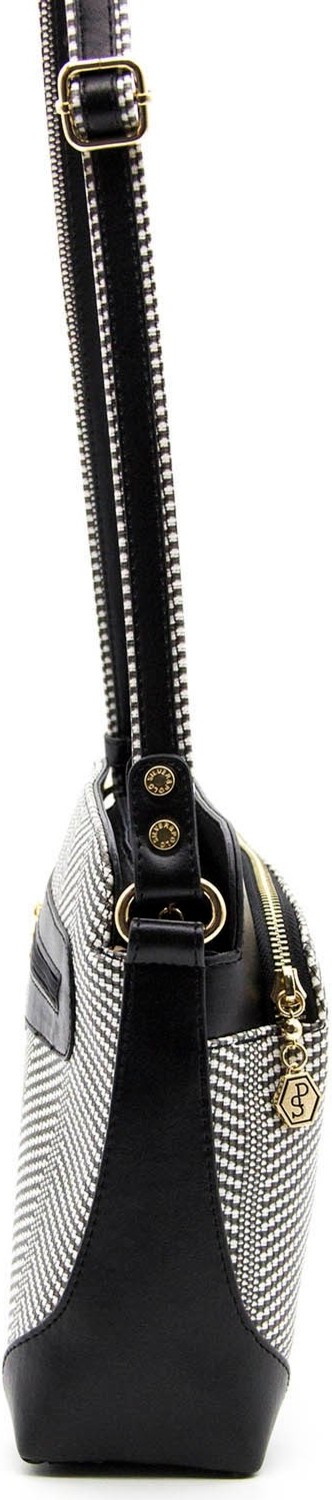 Silver & Polo Silver Polo Siyah Beyaz - Siyah Hasır Kadın Çapraz Çanta SP364 görsel 3