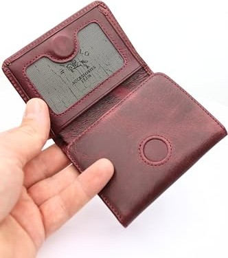 1001 Hakiki Deri Erkek Cüzdan ve Kartlık - Mıknatıslı Kapanma, Crazy Deri Minimalist Tasarım, 6 Kar görsel 2