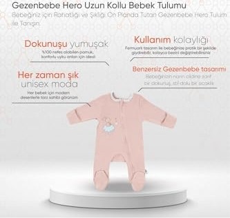 Gezenbebe Hero Uzun Kollu Bebek Tulumu görsel 3