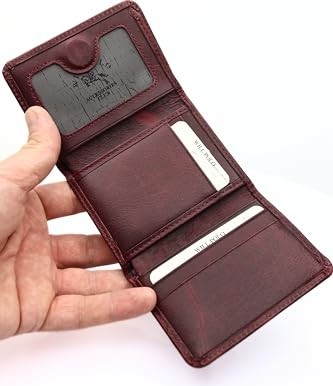 1001 Hakiki Deri Erkek Cüzdan ve Kartlık - Mıknatıslı Kapanma, Crazy Deri Minimalist Tasarım, 6 Kar görsel 4