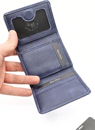 1001 Hakiki Deri Erkek Cüzdan ve Kartlık - Mıknatıslı Kapanma, Crazy Deri Minimalist Tasarım, 6 Kar görsel 5