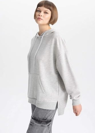 1001 Oversize Geniş Kalıp Kapüşonlu Sweatshirt görsel 5
