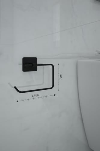 Prime Banyo Yapışkanlı Aksesuar Seti Havluluk T.kağıtlık ve Peçetelik Kare Siyah 5 Li Set
