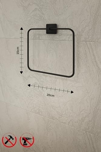 Prime Banyo Yapışkanlı Aksesuar Seti Havluluk T.kağıtlık ve Peçetelik Kare Siyah 5 Li Set görsel 2