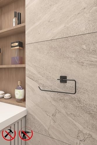 Prime Banyo Yapışkanlı Aksesuar Seti Havluluk T.kağıtlık ve Peçetelik Kare Siyah 5 Li Set görsel 3