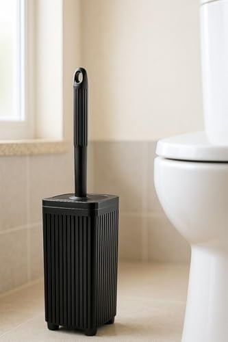 Prime Serisi Siyah Banyo Seti, 5 Parça Akrilik Kare 5 Litre Çöp Kovası, Sabunluk, Fırçalık Takımı 34 Siyah