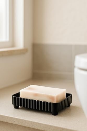 Prime Serisi Siyah Banyo Seti, 5 Parça Akrilik Kare 5 Litre Çöp Kovası, Sabunluk, Fırçalık Takımı 34 Siyah görsel 2