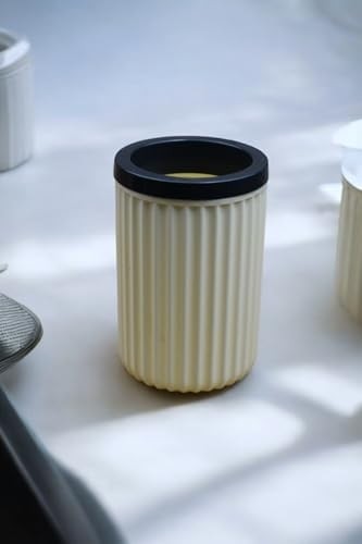 Prime 3 Parça Sert Plastik Banyo Seti/sıvı Sabunluk, Diş Fırçalık ve Katı Sabunluk-Krem