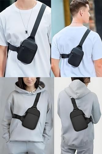 1001 Unisex Siyah Suya Dayanıklı Çapraz Askılı Bel Omuz Çanta Göğüs Bodybag, Impertex Kumaş, Ç görsel 3