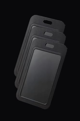 1001 3 Adet Siyah Dikey Premium Kart Kılıfı Yaka Kartı Kart Koruyucu görsel 2