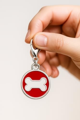 Die Grup Busstier Kedi Köpek Isimlik Metal Pet Kimlik Rozeti Isim Telefon Yazılabilir Dayanıklı Suya Dayanıklı Tasmaya Uygun Evcil Hayvan Künyesi (Kırmızı Kalp) görsel 3