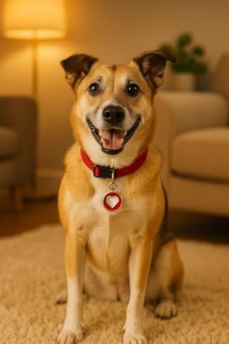 Aesco Busstier Kedi Köpek Isimlik Metal Pet Kimlik Rozeti Isim Telefon Yazılabilir Dayanıklı Suya Dayanıklı Tasmaya Uygun Evcil Hayvan Künyesi (Kırmızı Kalp) görsel 5
