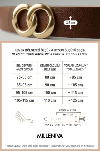 1001 Sonsuzluk Gold Tokalı Kadın Kemer 3.5 cm görsel 5