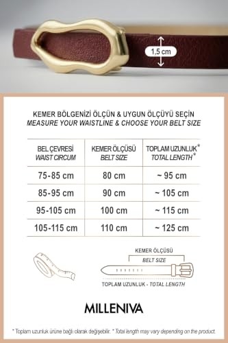 1001 Soyut Elips Gold Tokalı Ince Kadın Kemer 1.5 cm görsel 5
