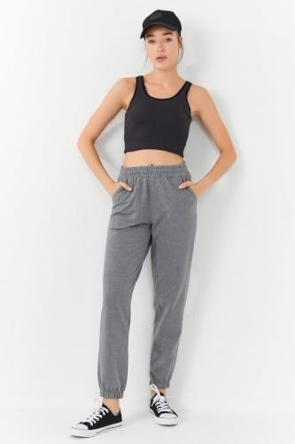 1001 Indigo Basic Sıfır Kol Dar Kalıp U Yaka Crop Top Atlet, T10BY-97160 görsel 4