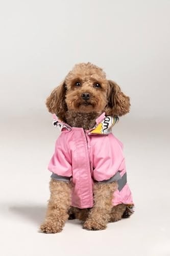Pembe Köpek Yağmurluğu, Küçük ve Orta Irk Köpek Yağmurluğu, Salya Store Köpek Kıyafeti (Medium)