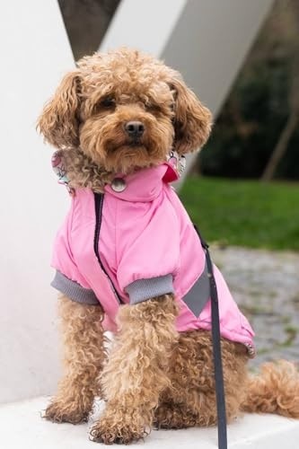 Pembe Köpek Yağmurluğu, Küçük ve Orta Irk Köpek Yağmurluğu, Salya Store Köpek Kıyafeti (Medium) görsel 4
