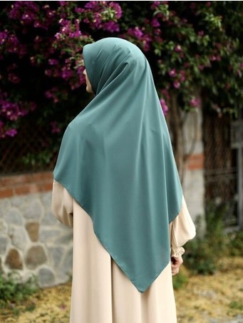 Fresco Scarfs Tesettür Hijab Medine Ipeği Eşarp 120x120 Küf Yeşili görsel 2