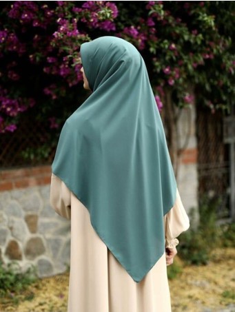 Fresco Scarfs Tesettür Hijab Medine Ipeği Eşarp 120x120 Küf Yeşili görsel 7