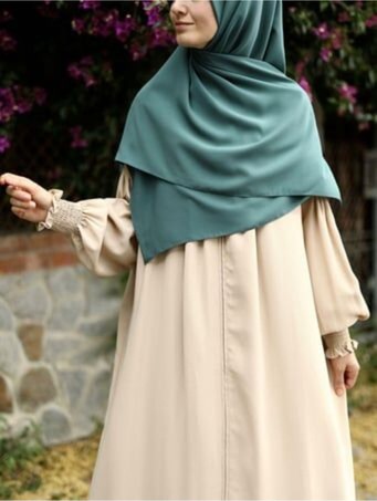 Fresco Scarfs Tesettür Hijab Medine Ipeği Eşarp 120x120 Küf Yeşili görsel 8
