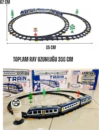 Aesco Giffy/uzaktan Kumandalı Manyetik Hız Treni Sesli Işıklı Pilli Mıknatıs Bağlantılı 39 Parça Pilli Demiryolu Tren Set görsel 3