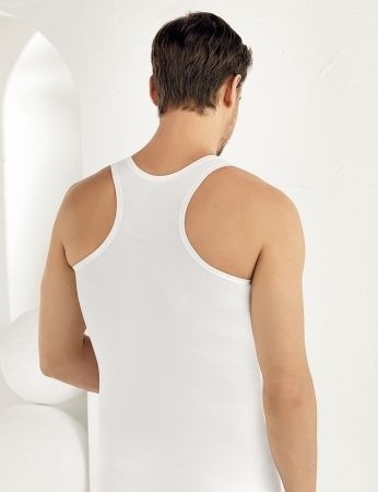 Şahinler Erkek Likralı Geniş Askılı Pamuklu 6 Adet Sporcu Atlet 030-029 görsel 5