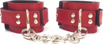 Fetish Boxeskırmızı Parlak Deri El Kelepçesi görsel 2