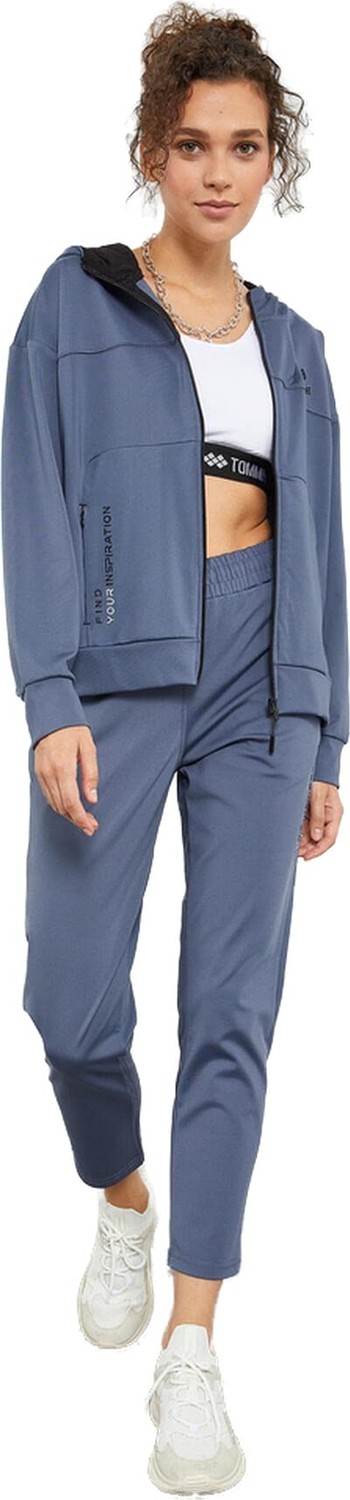1001 Tommylıfe Indigo Kapüşonlu Gizli Cep Detaylı Standart Kalıp Eşofman Takımı, T10BY-95306