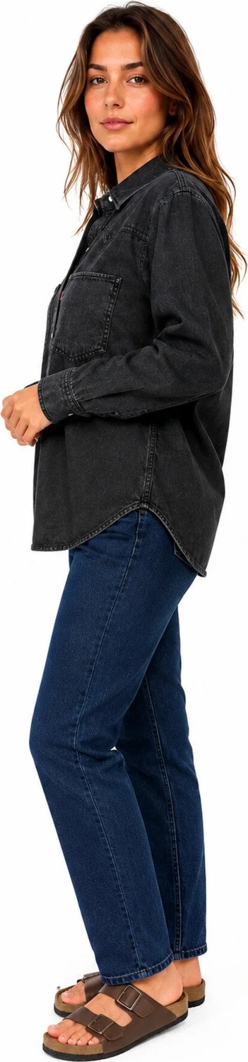 Levi's Kadın Pamuk Kot Gömlek-Füme görsel 6