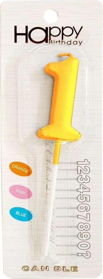 OEM 1 Yaş Gold Rakam Mum Altın Renk Doğum Günü Pasta Mumu 12 cm görsel 2