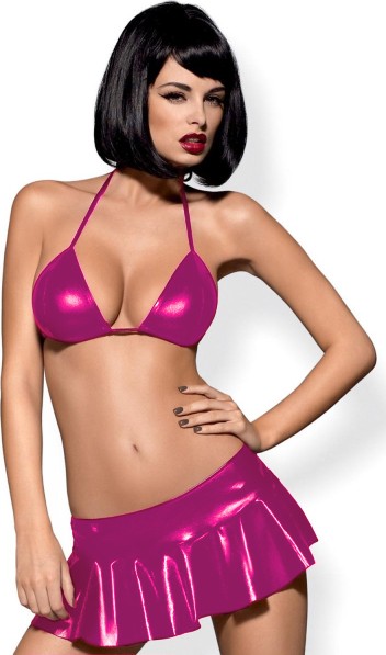 Motto10 Butik Fantazi Mini Etekli Pembe Takım Seksi Iç Giyim BC9094